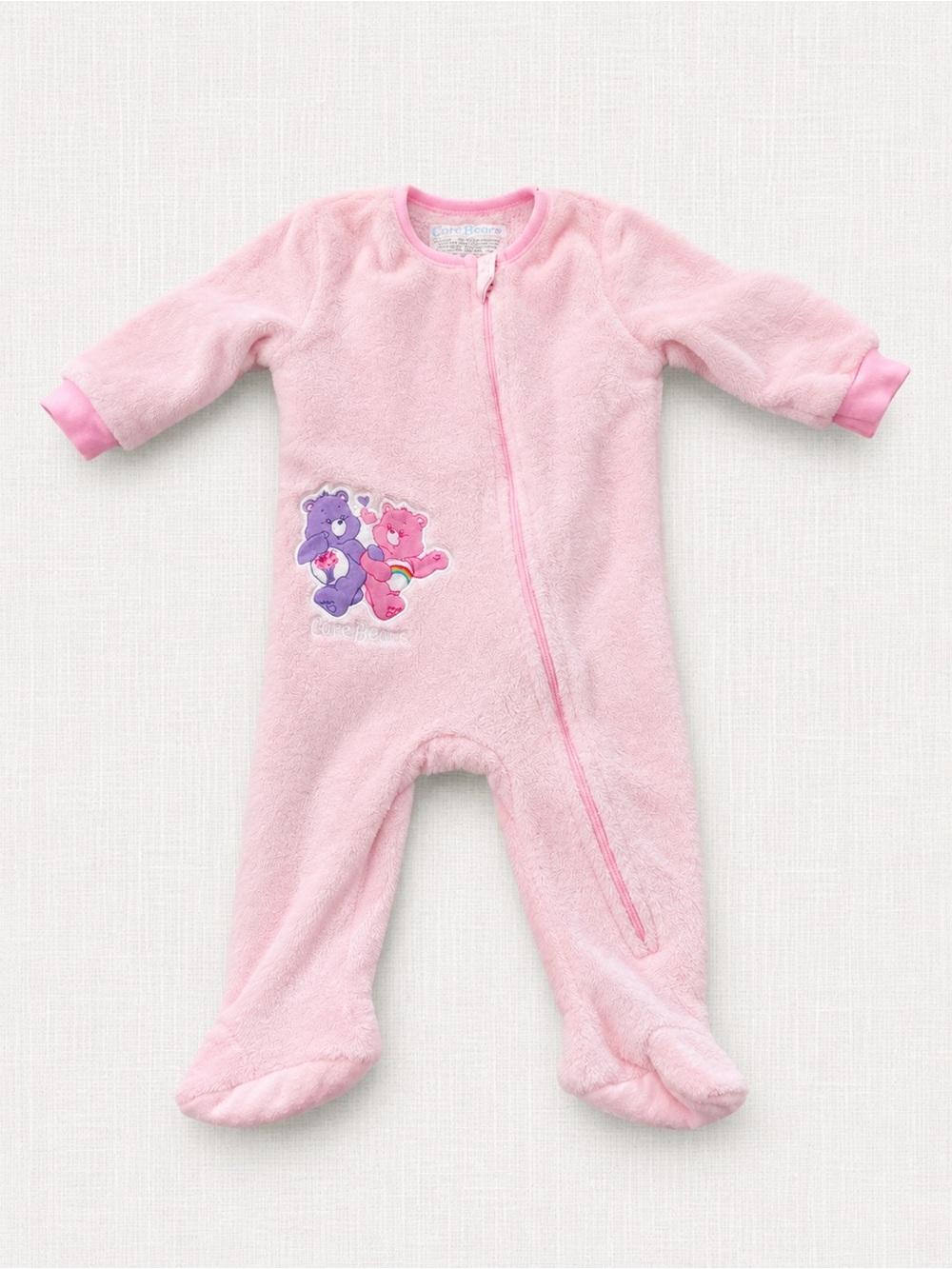 Care Bears Pink Fleece Footed Baby One-Piece